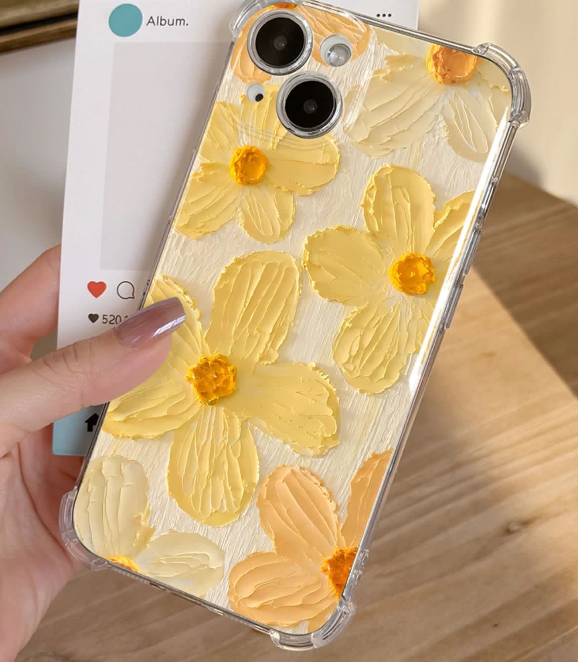 Yellow 3D floral case